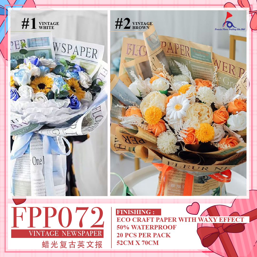 FPP072 VINTAGE NEWSPAPER - Freesia