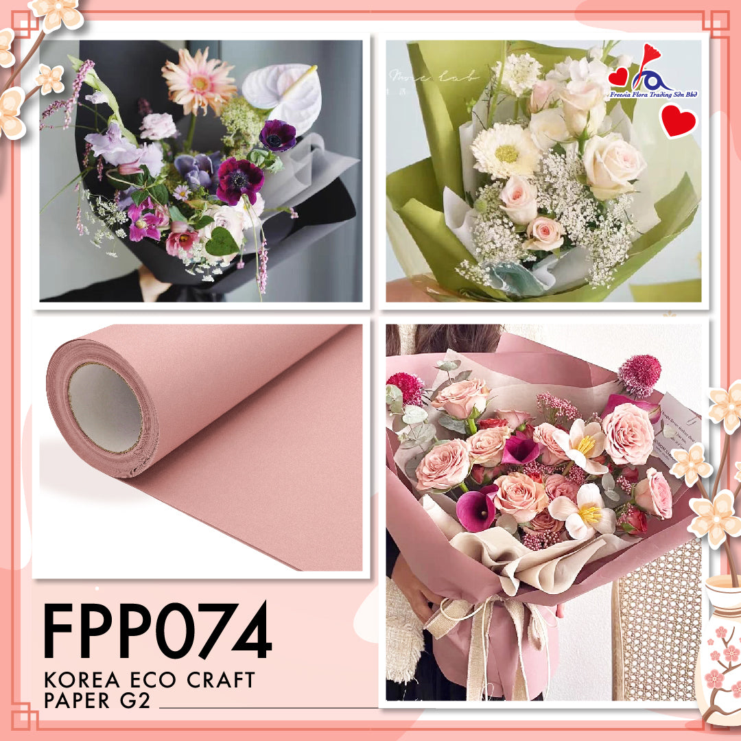 FPP074 KOREA ECO CRAFT PAPER G2 (58CM X 10Y) - Freesia