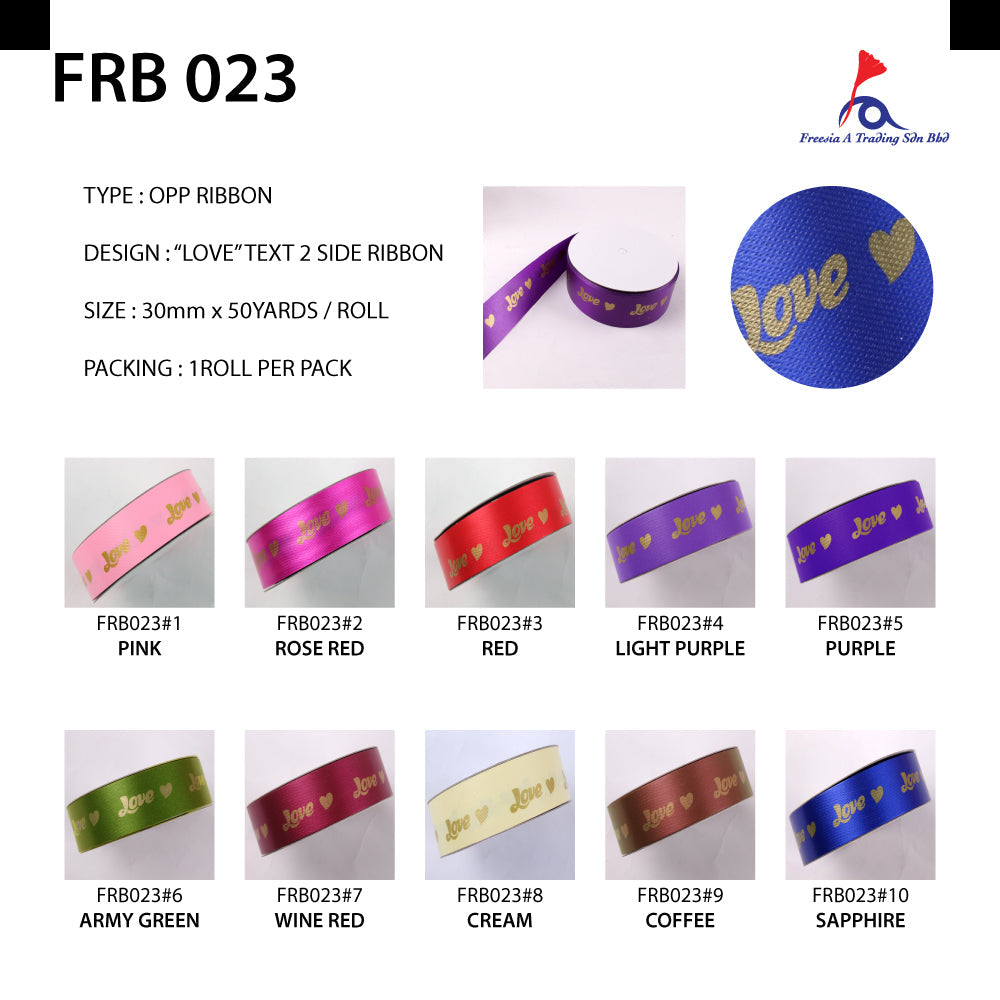 FRB023 DOUBLE SIDED 'LOVE' - Freesia