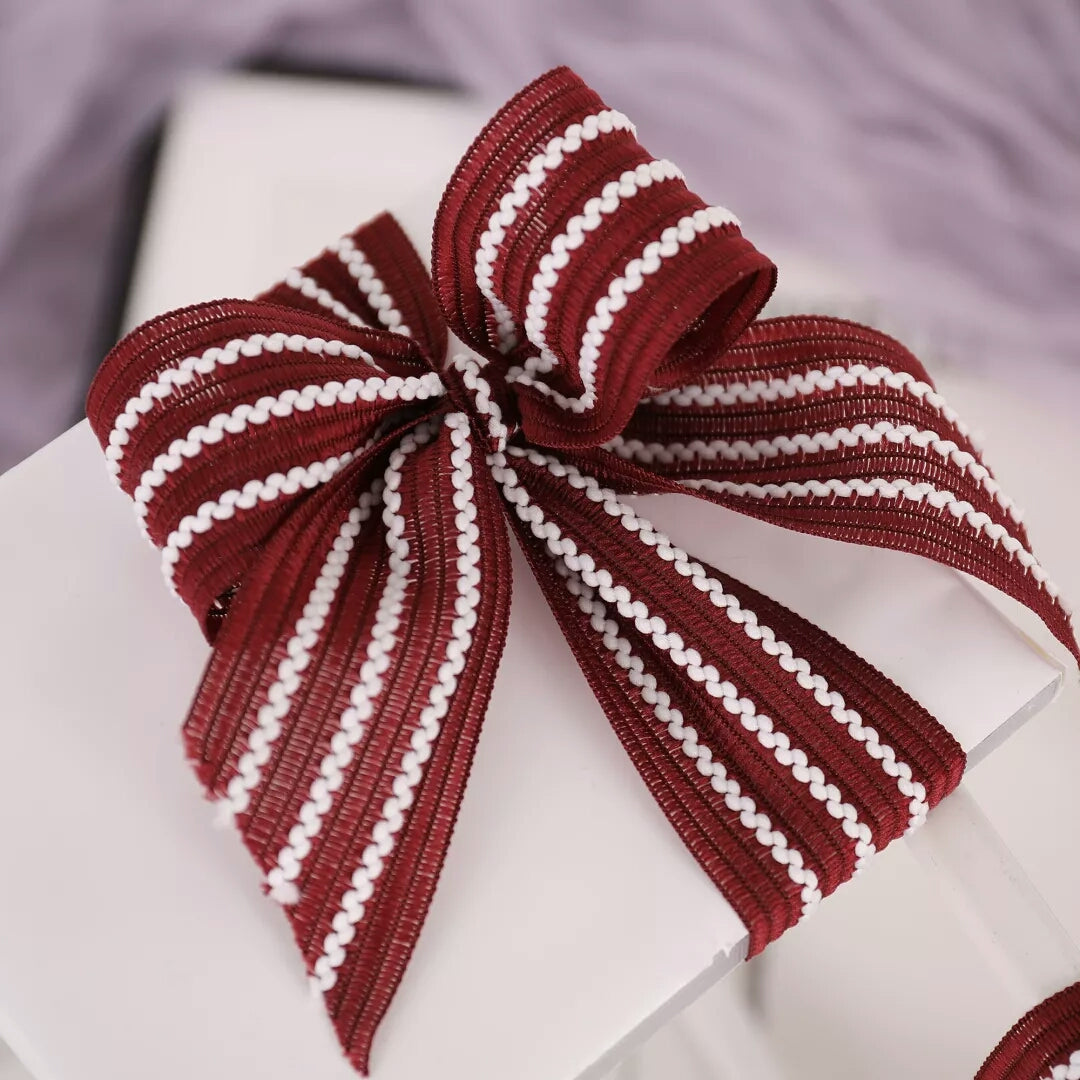 FRB076 STRIPE COTTON RIBBON - Freesia