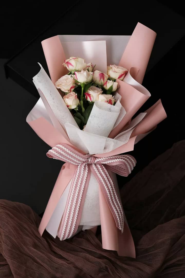 FRB076 STRIPE COTTON RIBBON - Freesia