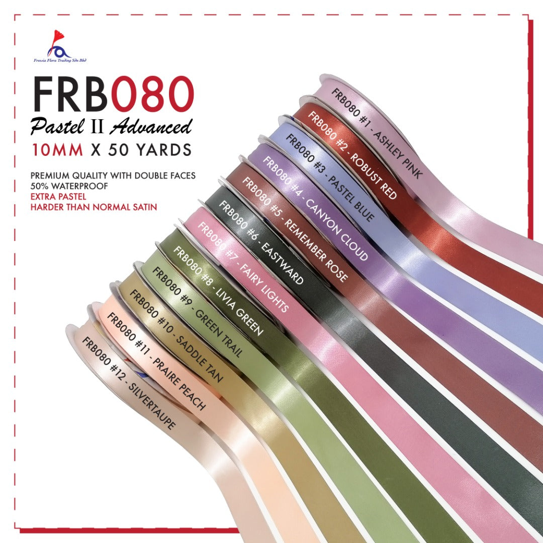 FRB080 PASTEL II SATIN 10MM X 50Y - Freesia