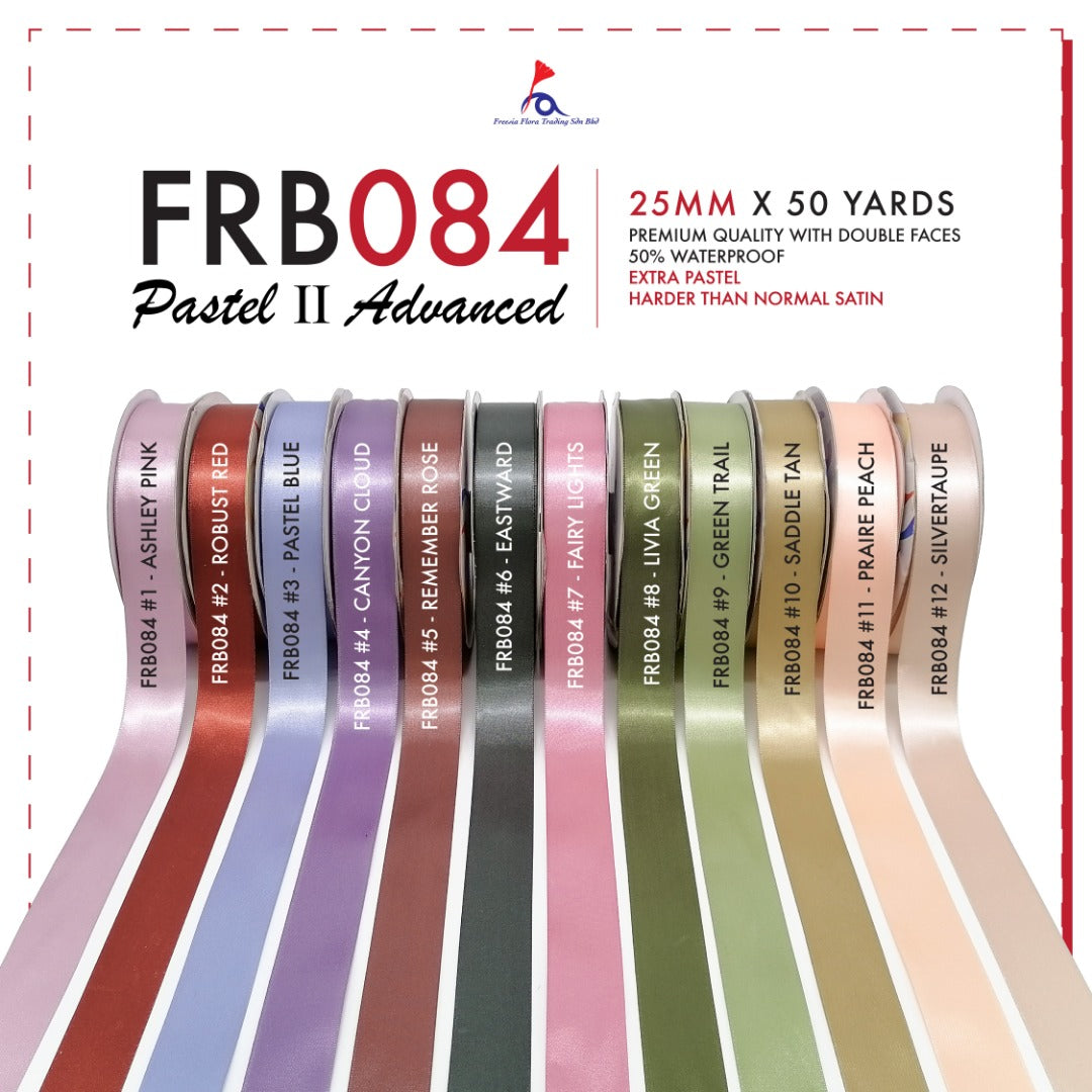 FRB084 PASTEL II SATIN 25MM X 50Y - Freesia
