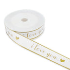 FRB093 Printed OPP Ribbon ' I Love You ' (30mm*50Y) - Freesia