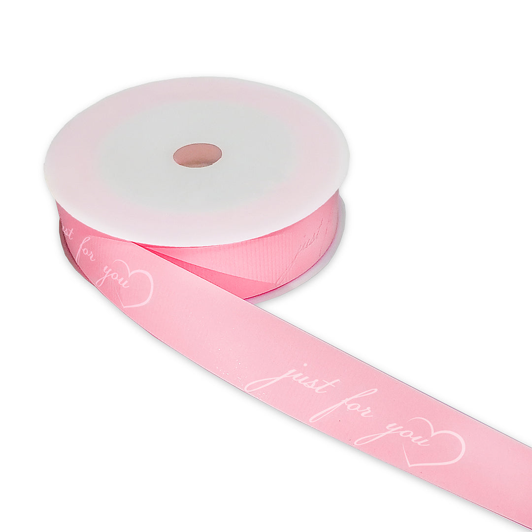 FRB094 Printed OPP Ribbon ' Just For You ' (30mm*50Y) - Freesia