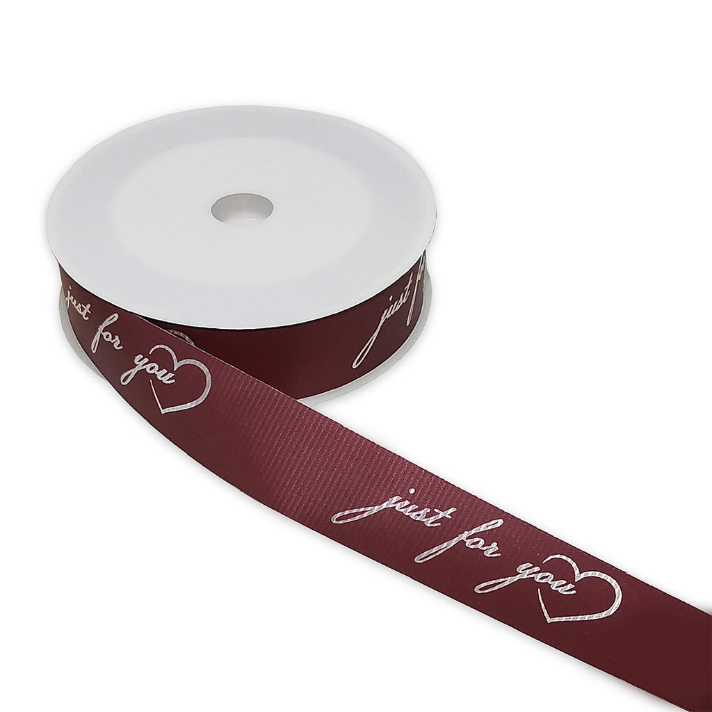 FRB094 Printed OPP Ribbon ' Just For You ' (30mm*50Y) - Freesia