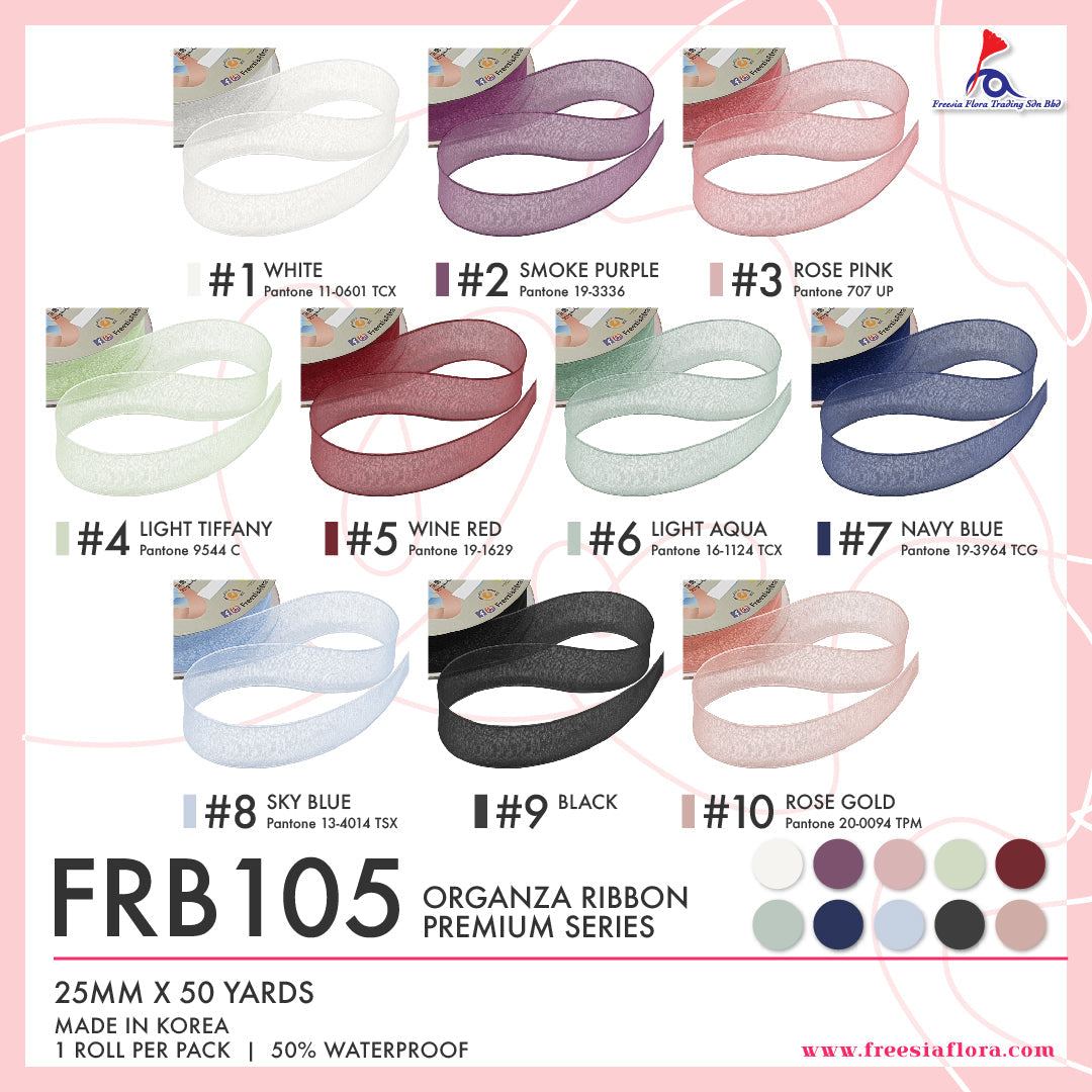 Premium Organza Ribbon (25mm*50Y)