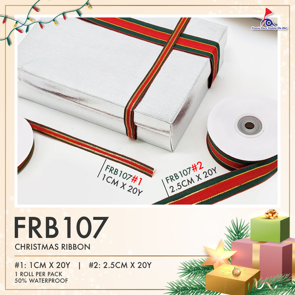 FRB107 Christmas Ribbon - Freesia