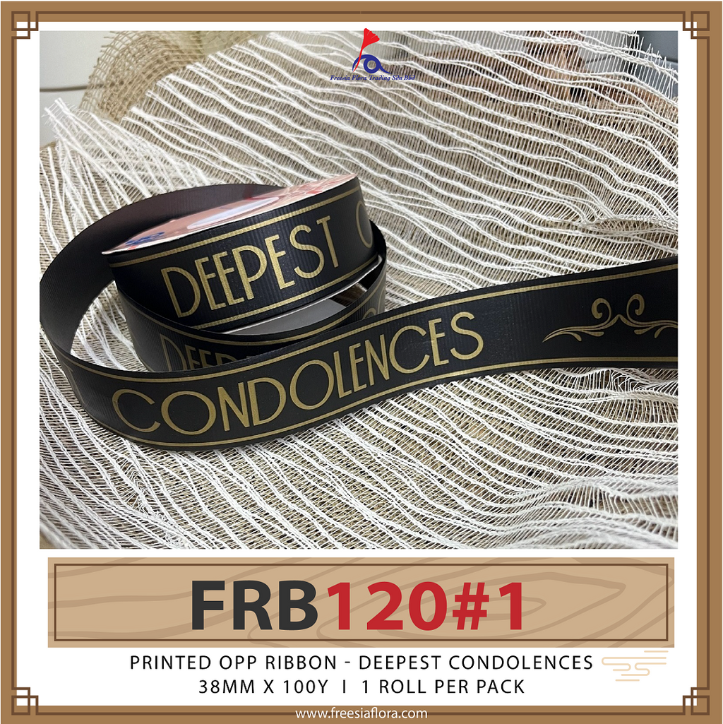 Printed Opp Ribbon - Deepest Condolence