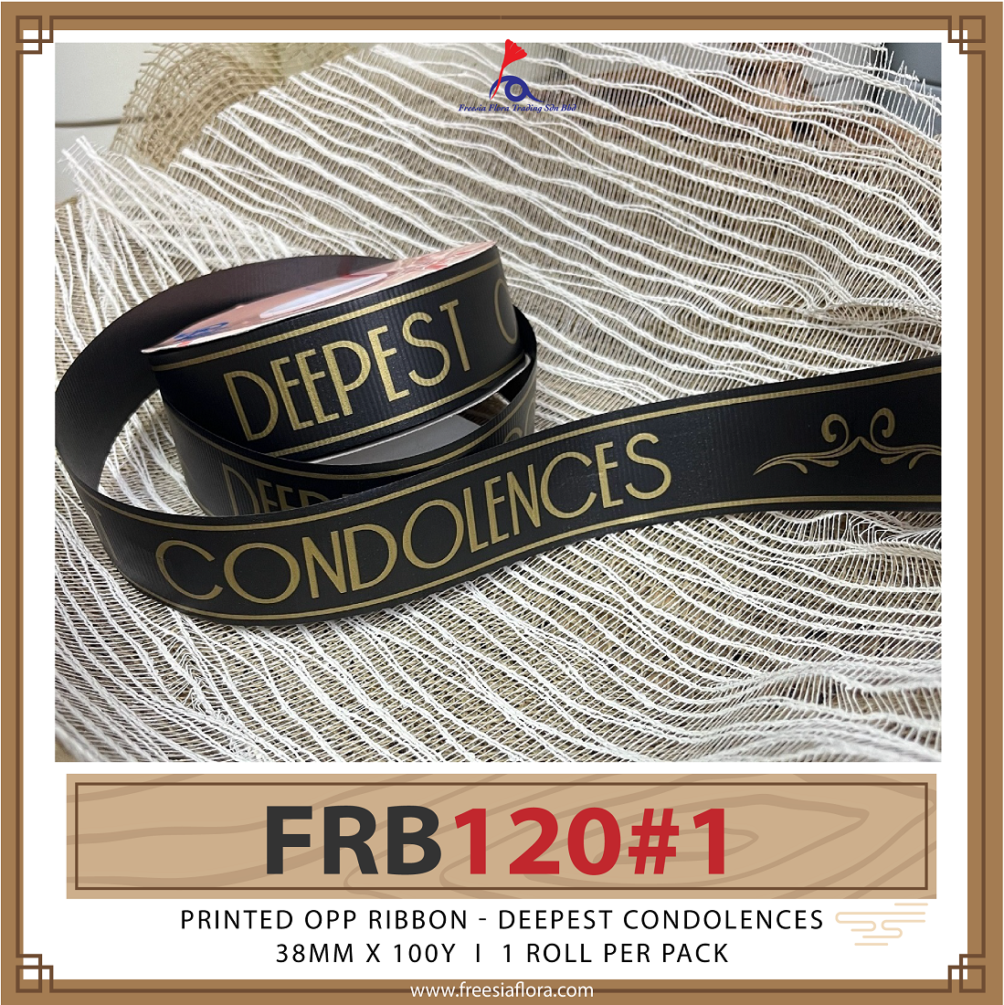 Printed Opp Ribbon - Deepest Condolence