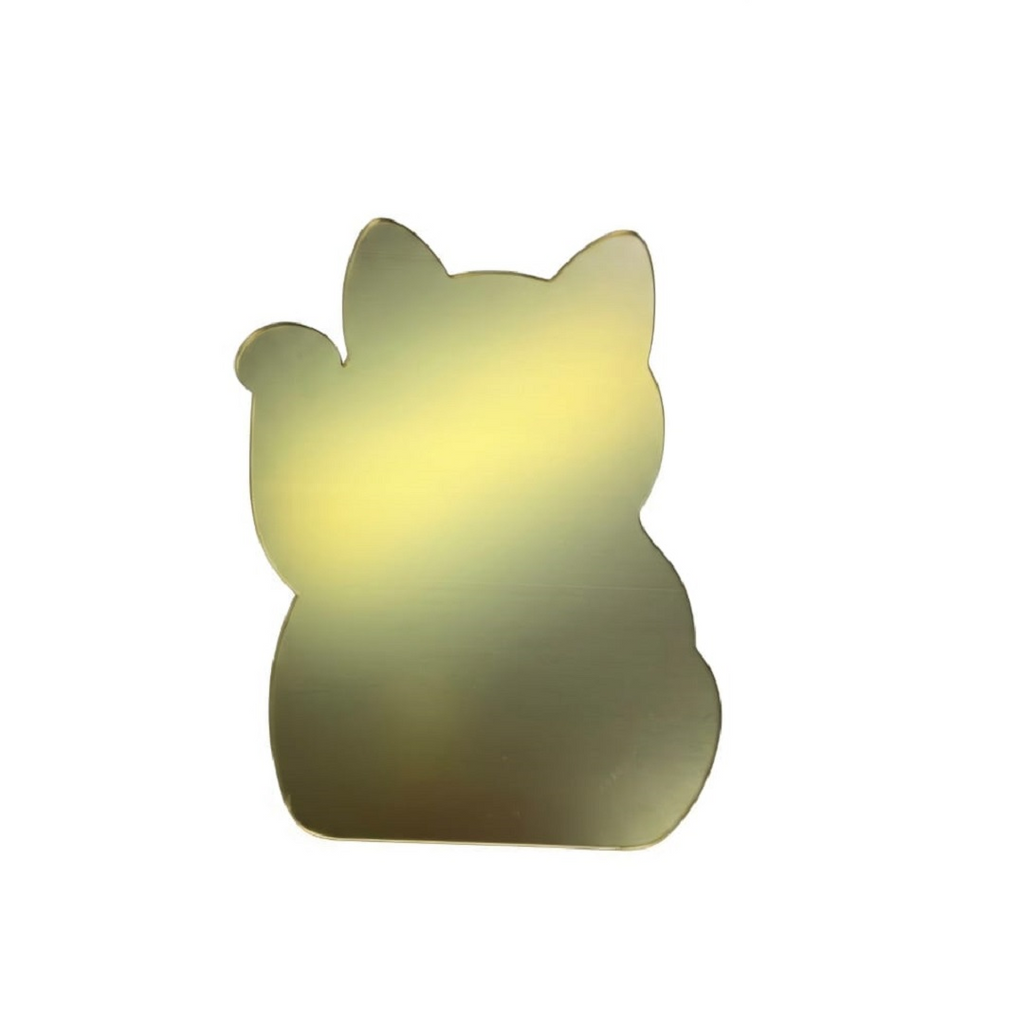 FBA173 Lucky Cat Shape Acrylic Mirror Board ('S' SIZE) (20cm (w) x 25.3cm (H) x 3mm (Thickness) (Not included Stand)