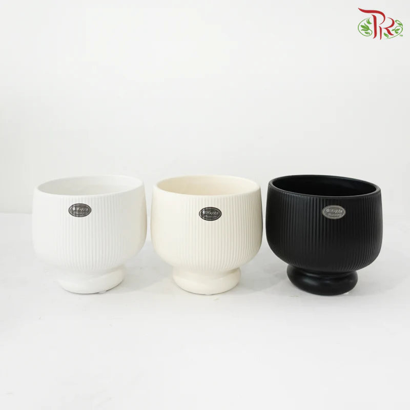 Modern Ribbed Ceramic pot