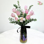 Tulip Palette Vase Arrangement (Random Color)