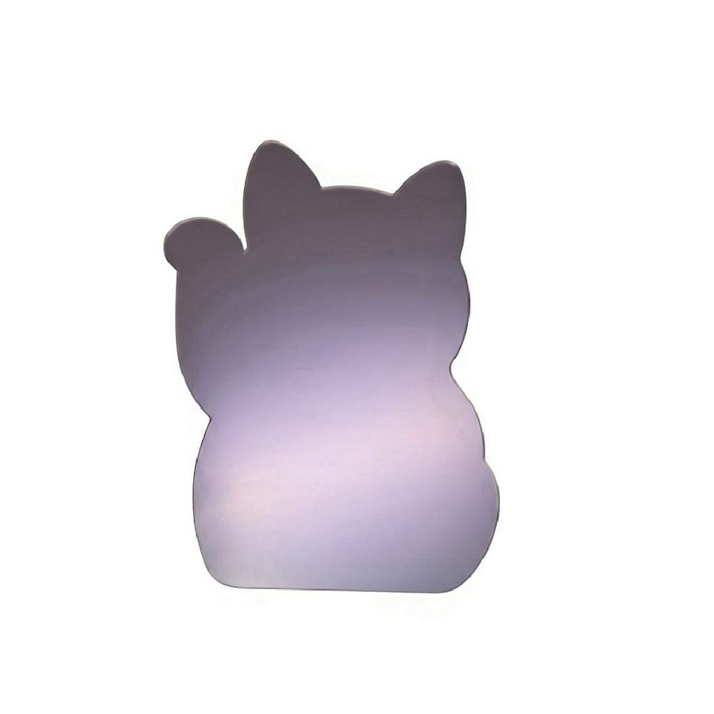 FBA174 Lucky Cat Shape Acrylic Mirror Board ('M' SIZE) (24cm (w) x 31.6cm (H) x 3mm (Thickness) (Not included Stand)