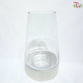 431928T-W - Detachable Glass Jar Vase With White Colour Base