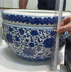 Classic Blue & White Floral Ceramic Pot