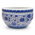 Classic Blue & White Floral Ceramic Pot