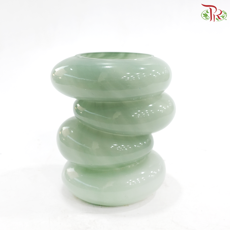 Y189522 - Jade Green Bubble Swirl Vase