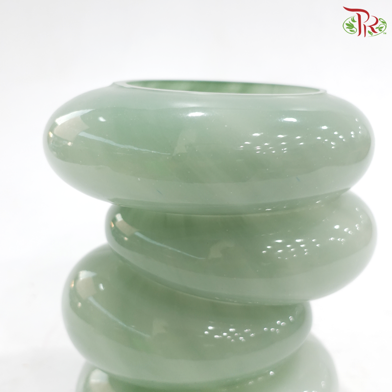 Y189522 - Jade Green Bubble Swirl Vase