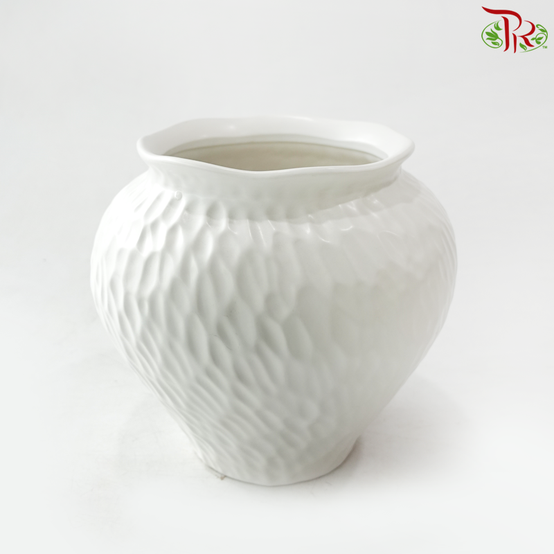 ZF-1008 Classic White Ceramic Planter Pot