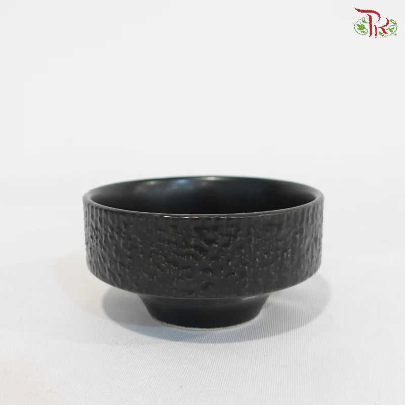 ZF-1148Modern Textured Ceramic Ikebana Vase (Black / White)