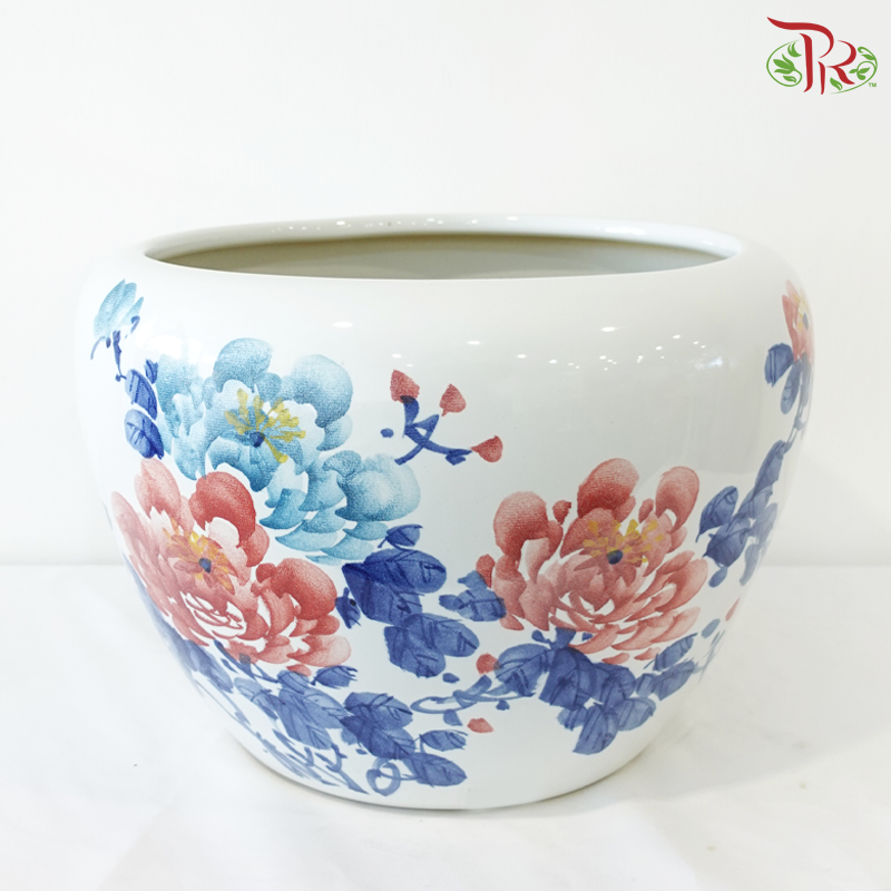 Bloom Elegance Floral Ceramic Pot