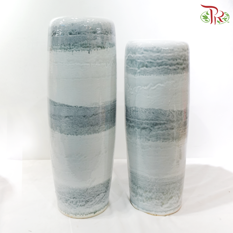 Grey Colour Cylinder Vase (With Size Option)