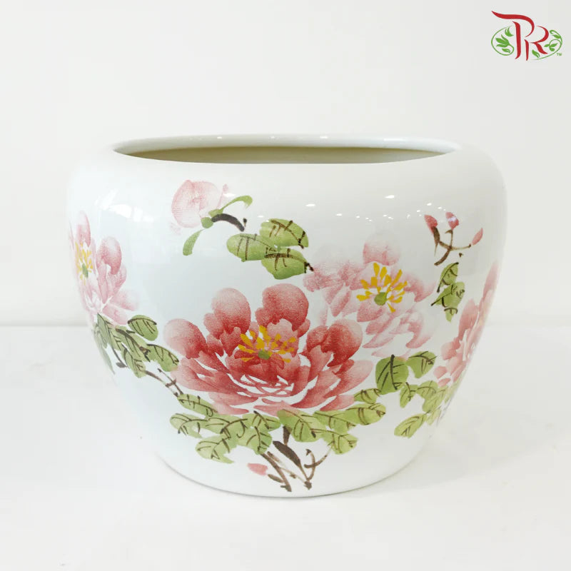 Bloom Elegance Floral Ceramic Pot