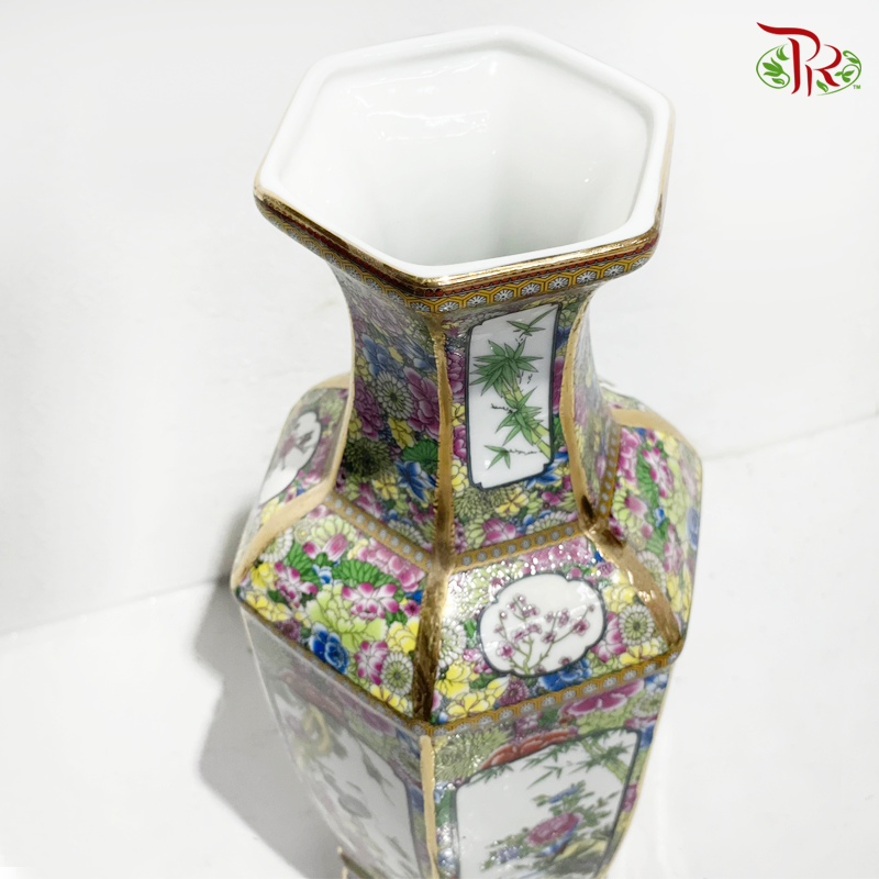 A90 Qing Qian Long Ceramic Vase (A90QQLCV) Assorted Colour Floral Art-Pudu Ria Florist-prflorist.com.my