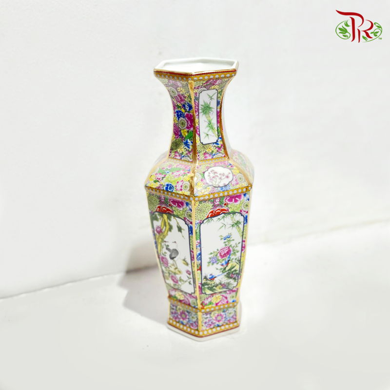 A90 Qing Qian Long Ceramic Vase (A90QQLCV) Assorted Colour Floral Art-Pudu Ria Florist-prflorist.com.my