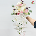 Bridal Bouquet- Phalaenopsis White With Pink Roses-Pudu Ria Florist-prflorist.com.my