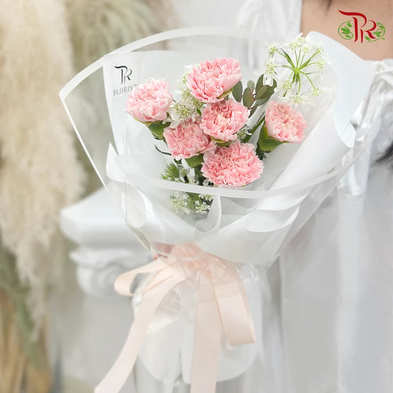 Carnation Charm Hand Bouquet (6 Stems)