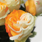 Ceres Rose - Orange White (10 Stems)-Ecd-prflorist.com.my