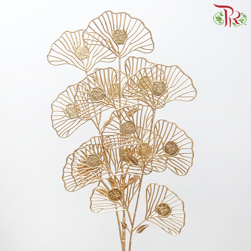 CNY Artificial Gold Leaf - Fu (福) Leaf (5 Units)-China-prflorist.com.my