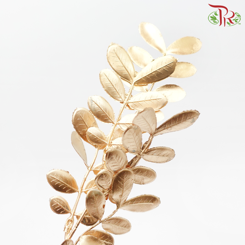 CNY Artificial Gold Leaf - Pistachia Leaf (Per Stem)-China-prflorist.com.my