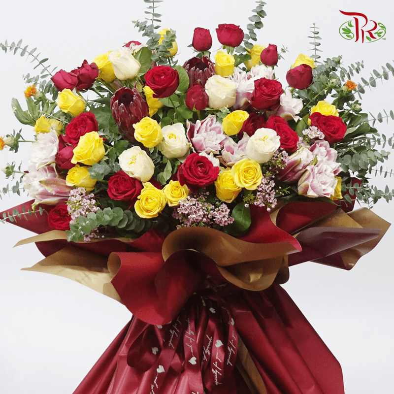 Grand Opening Stand In Yellow & Red Tone-Pudu Ria Florist-prflorist.com.my