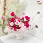 Hot Pink Theme Flower Arrangement (In Vase/ Hand Bouquet)-In Vase-Pudu Ria Florist-prflorist.com.my