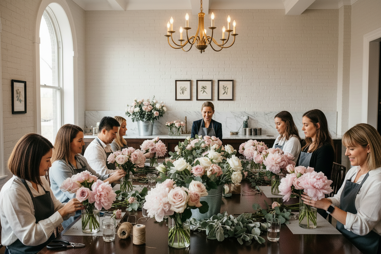 Private Events & Corporate Team Building – Floral Arrangement Class (Asian)