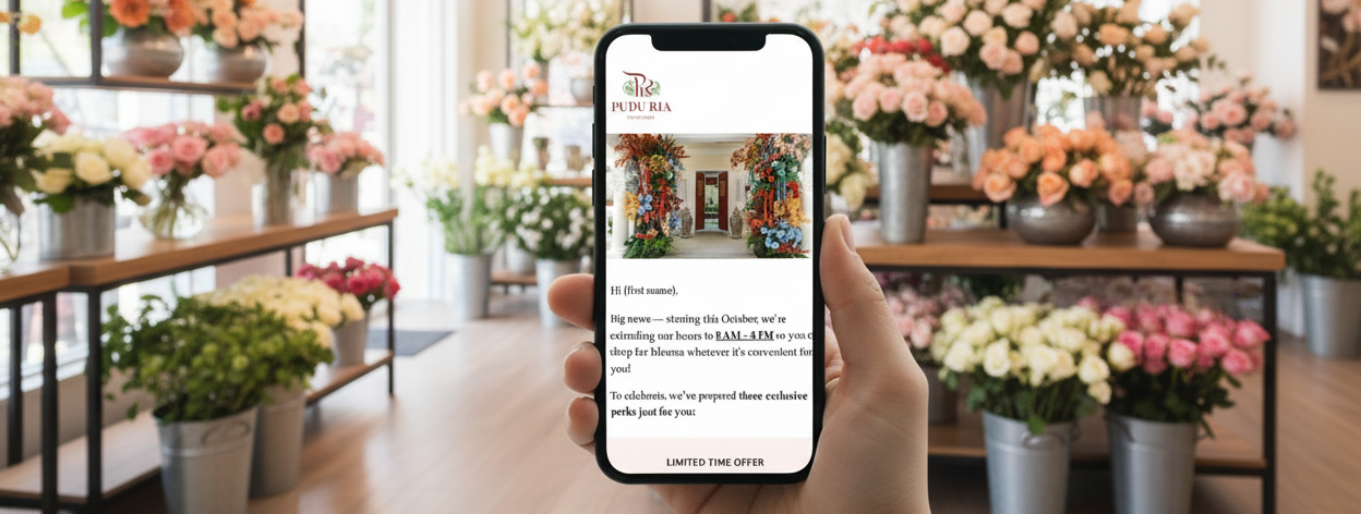 Pudu Ria Newsletter – Florist Background Wide Banner