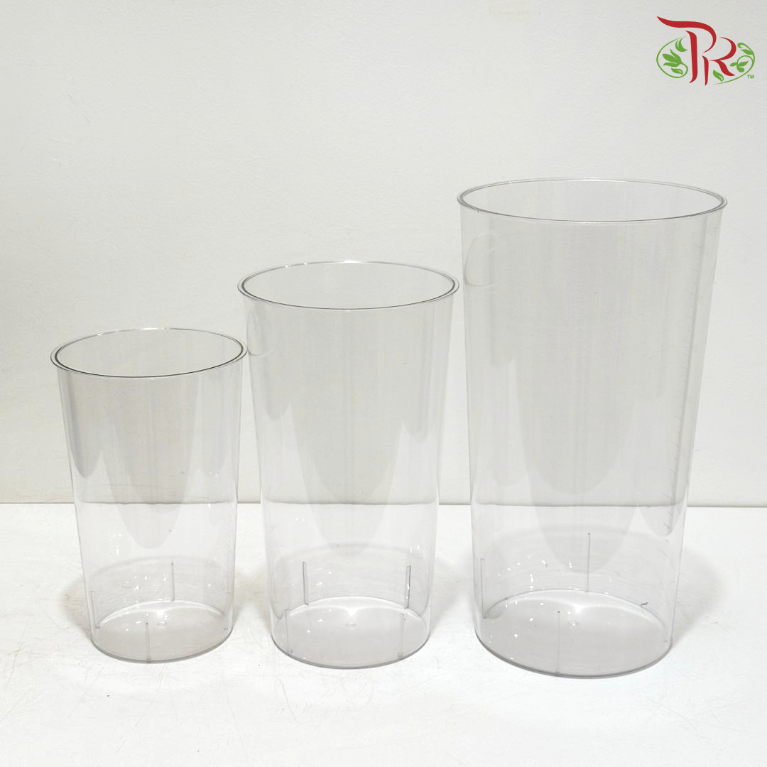 Acrylic Cylinder Plastic Vase (With Size Options)