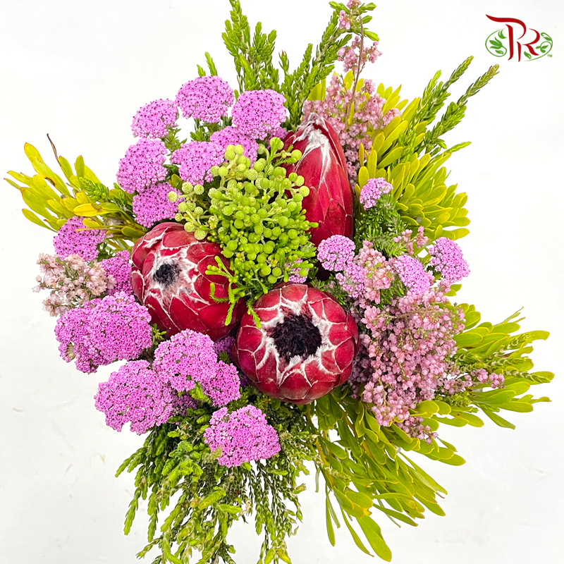Safari Premium Bouquet With Protea With Pink Flower-15 (Per Bunch)-Pink-Africa-prflorist.com.my