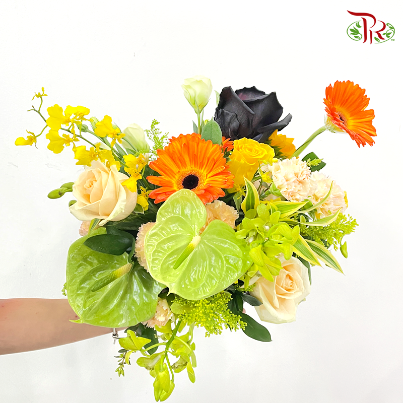 Table Arrangement- Simple Green (Double sided)-Pudu Ria Florist-prflorist.com.my