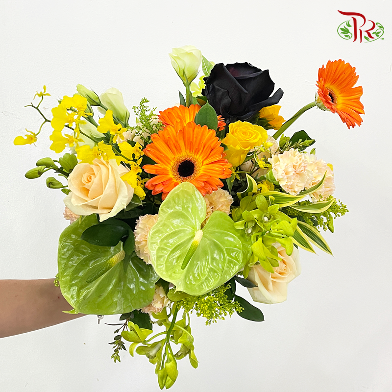 Table Arrangement- Simple Green (Double sided)-Pudu Ria Florist-prflorist.com.my