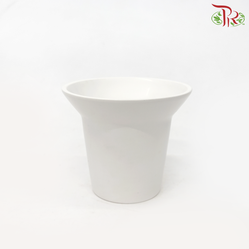 TY-8838 White Pot (TY8838W)-White-Pudu Ria Florist-prflorist.com.my