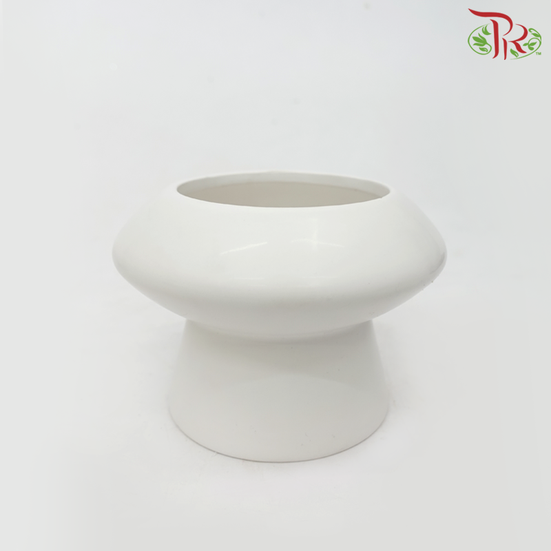 TY - Pot (TY-8824)-White-Pudu Ria Florist-prflorist.com.my
