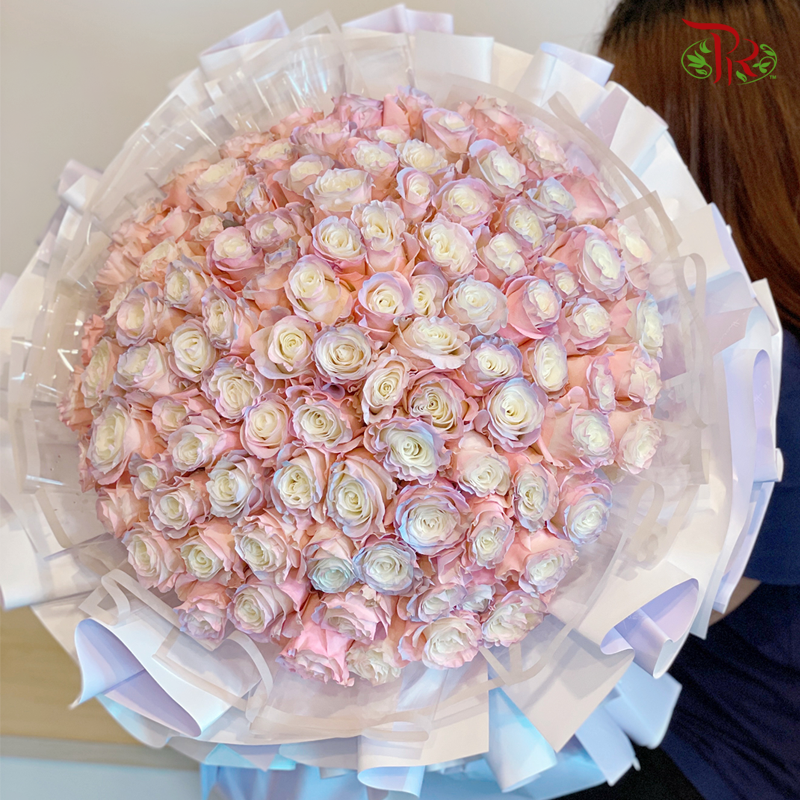 V11- 99 Stems Colour Roses ( XL Hand Bouquet)-Pudu Ria Florist-prflorist.com.my