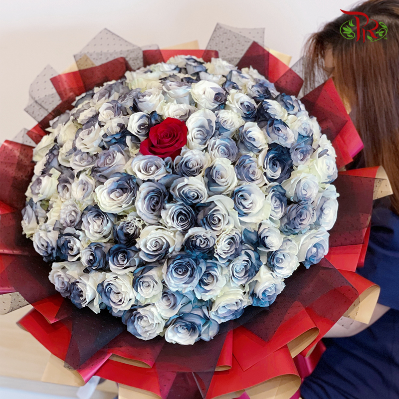 V14- 99 Stems Colour Roses ( XL Hand Bouquet)-Pudu Ria Florist-prflorist.com.my