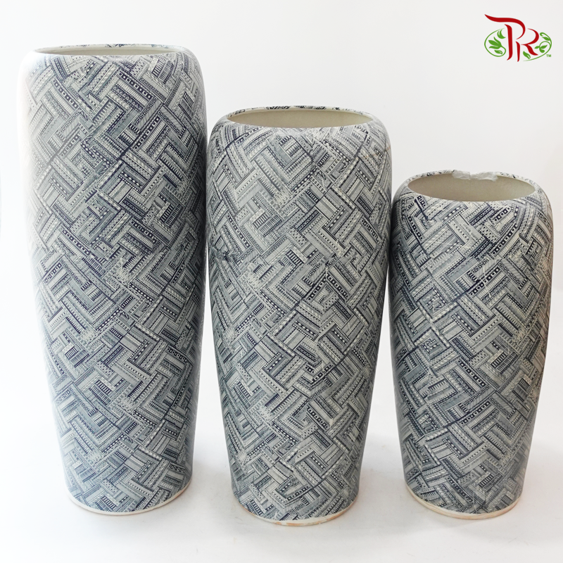 Vintage Vase- Geometrics Pattern (VINVAS50/60/70)-Pudu Ria Florist-prflorist.com.my