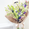 Wrapping Bouquet- Larkspur In Assorted Colours (L size)-Pudu Ria Florist-prflorist.com.my