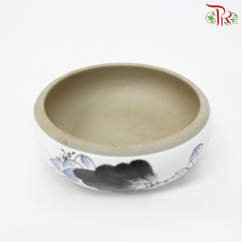 XS - Graphic In White With Light Brown Pot (XS-18028)-Pudu Ria Florist-prflorist.com.my